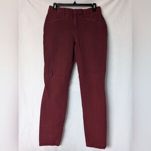 GAP Women's Curvy Signature Skinny Ankle Burgundy Pants 8 Tall